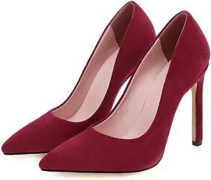 Hello Shero Women Closed Pointed Toe 4 Inches High Heel Pumps Classic Sexy Stilettos Party Dancing Event Wedding Office Formal Dress Shoes
