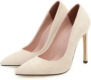 Hello Shero Women Closed Pointed Toe 4 Inches High Heel Pumps Classic Sexy Stilettos Party Dancing Event Wedding Office Formal Dress Shoes