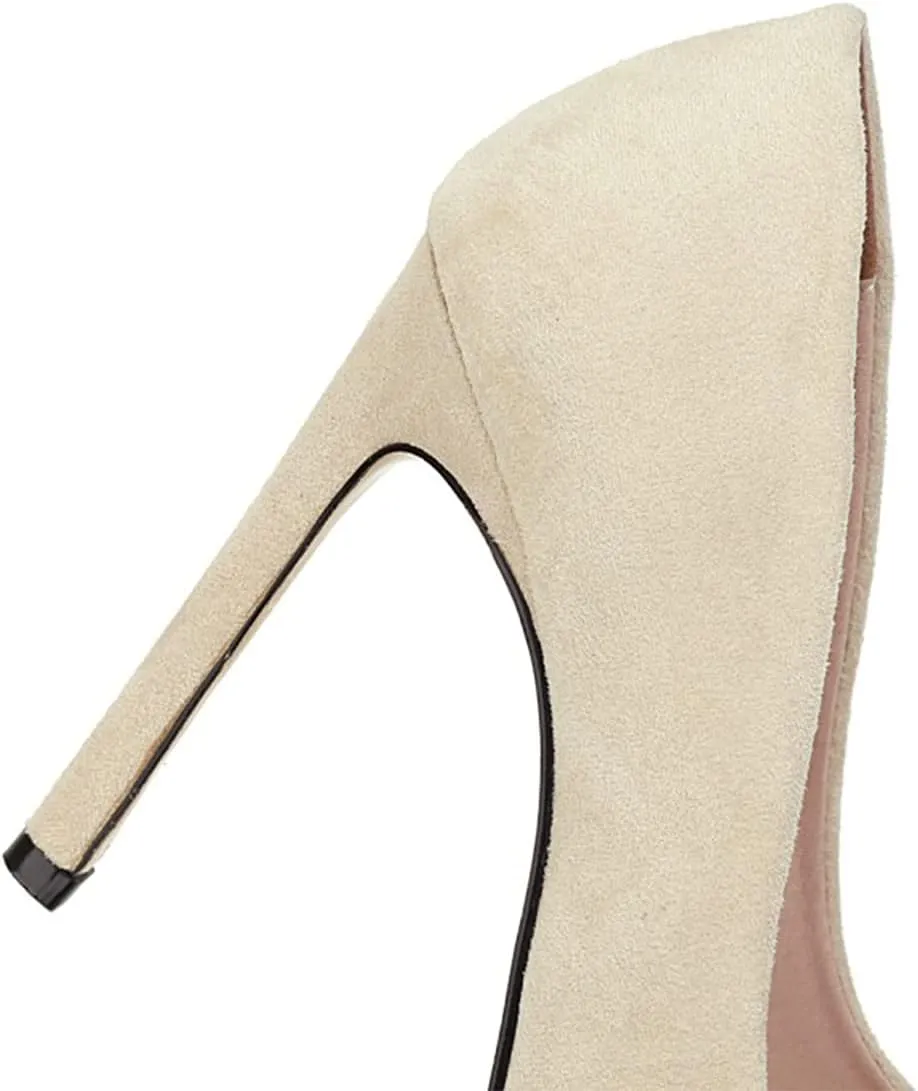Hello Shero Women Closed Pointed Toe 4 Inches High Heel Pumps Classic Sexy Stilettos Party Dancing Event Wedding Office Formal Dress Shoes