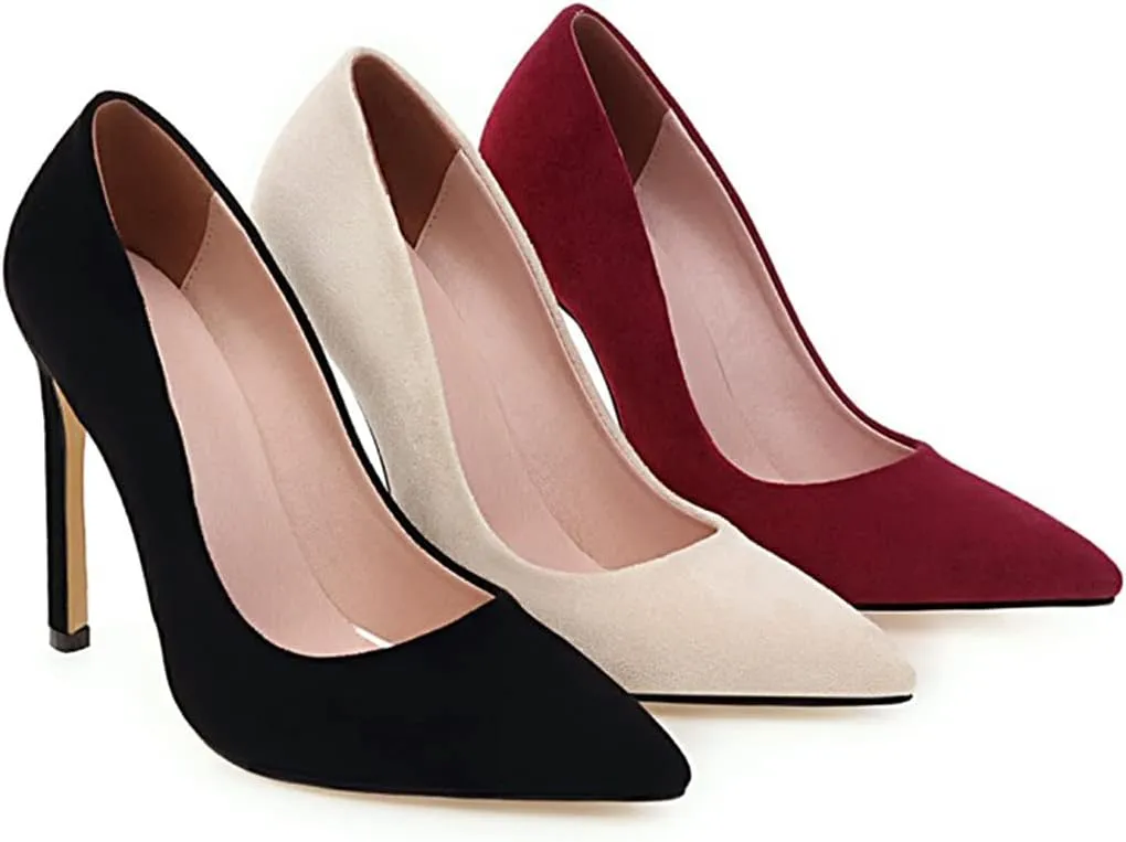 Hello Shero Women Closed Pointed Toe 4 Inches High Heel Pumps Classic Sexy Stilettos Party Dancing Event Wedding Office Formal Dress Shoes