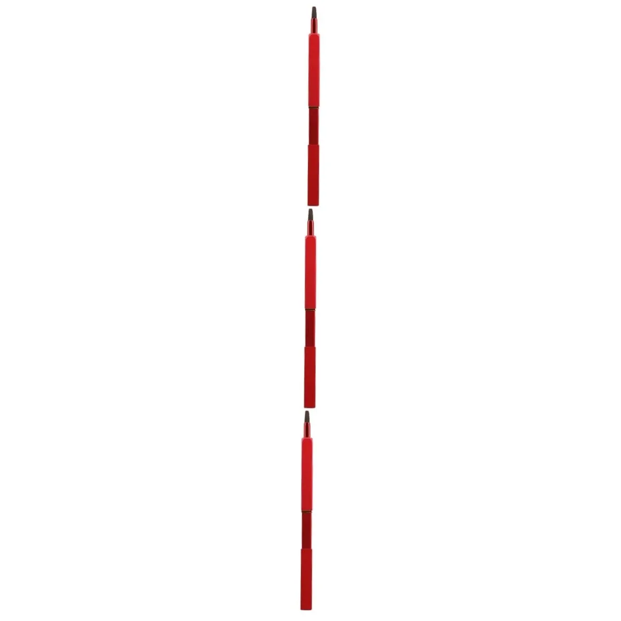 Hemoton 3pcs Retractable Lip Brush with Nylon Fiber Bristles Portable Makeup Applicator Metal Tube Red for Lip Gloss and Use