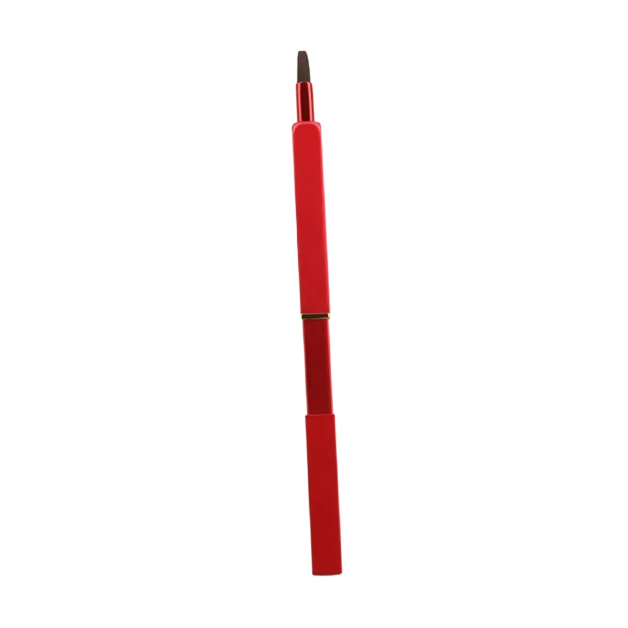 Hemoton 3pcs Retractable Lip Brush with Nylon Fiber Bristles Portable Makeup Applicator Metal Tube Red for Lip Gloss and Use