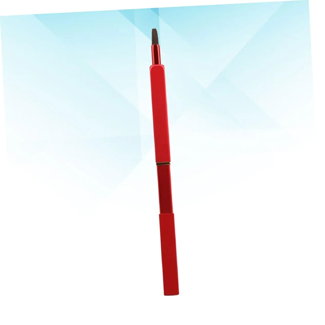 Hemoton 3pcs Retractable Lip Brush with Nylon Fiber Bristles Portable Makeup Applicator Metal Tube Red for Lip Gloss and Use