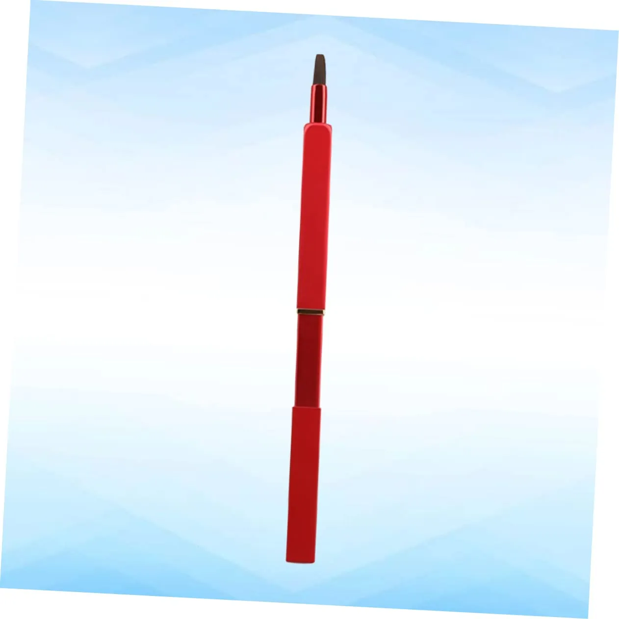 Hemoton 3pcs Retractable Lip Brush with Nylon Fiber Bristles Portable Makeup Applicator Metal Tube Red for Lip Gloss and Use