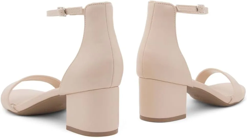 Herstyle Women’s Low Heels – Open Toe Chunky Block Heeled Sandals with Ankle Strap | Comfortable Dressy Short Heels for Prom, Wedding, Party & Office
