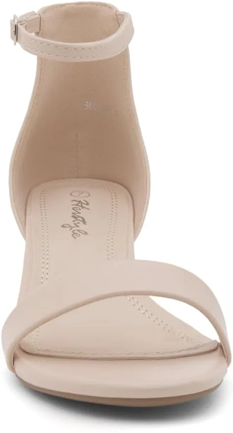 Herstyle Women’s Low Heels – Open Toe Chunky Block Heeled Sandals with Ankle Strap | Comfortable Dressy Short Heels for Prom, Wedding, Party & Office