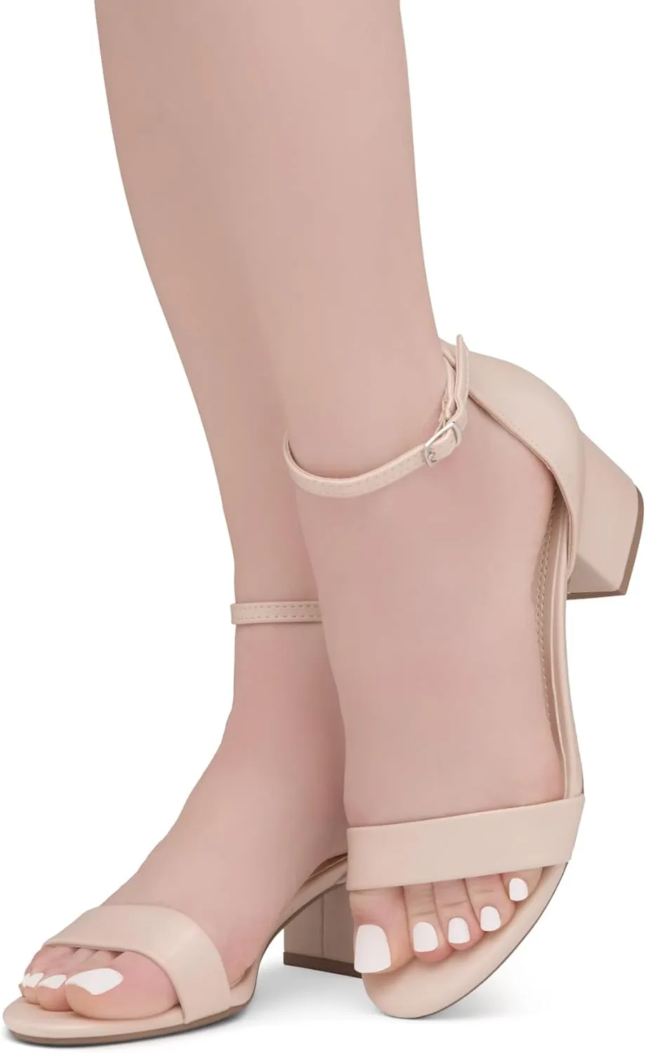 Herstyle Women’s Low Heels – Open Toe Chunky Block Heeled Sandals with Ankle Strap | Comfortable Dressy Short Heels for Prom, Wedding, Party & Office