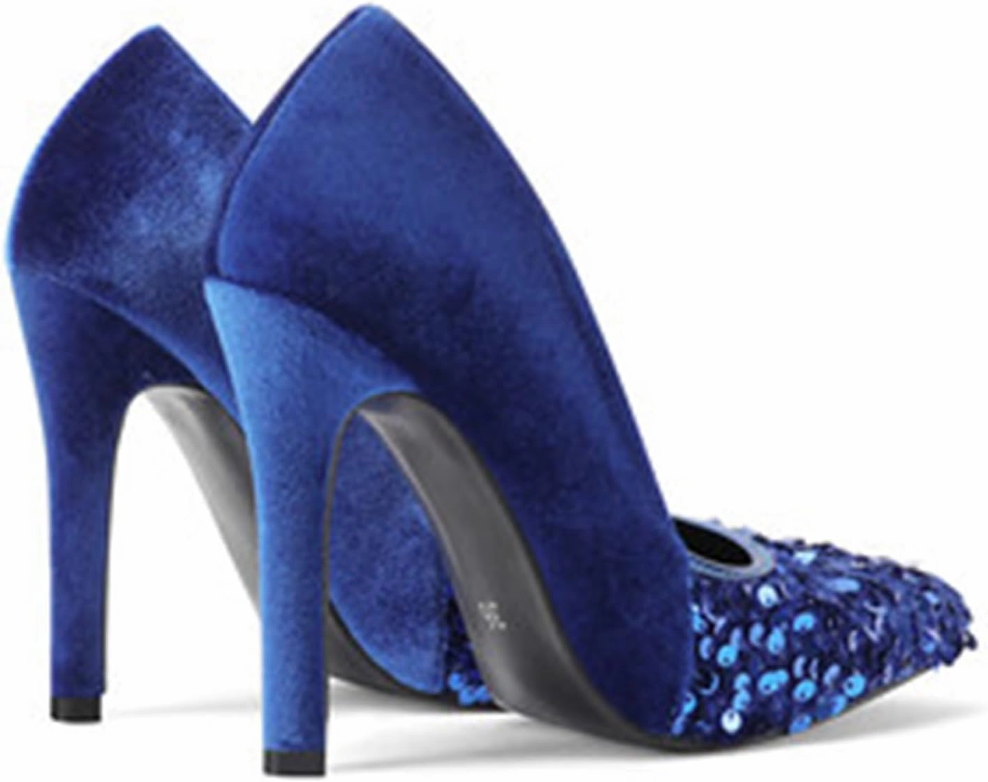 High Heel Sequin Pumps for Women Closed Pointed Toe Sexy Stilettos Slip-On Suede Velvet Dress Shoes Party Wedding Prom Club Night Evening