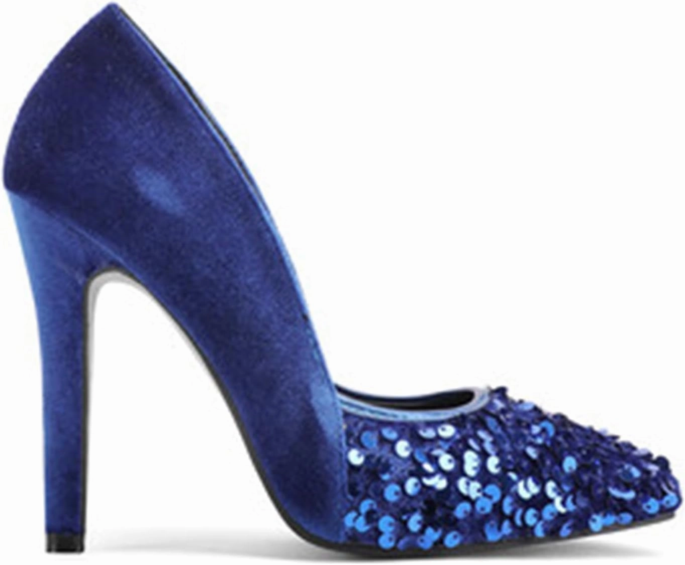 High Heel Sequin Pumps for Women Closed Pointed Toe Sexy Stilettos Slip-On Suede Velvet Dress Shoes Party Wedding Prom Club Night Evening