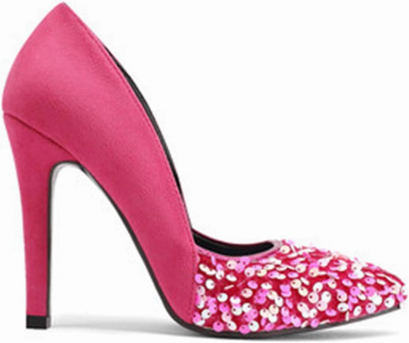 High Heel Sequin Pumps for Women Closed Pointed Toe Sexy Stilettos Slip-On Suede Velvet Dress Shoes Party Wedding Prom Club Night Evening