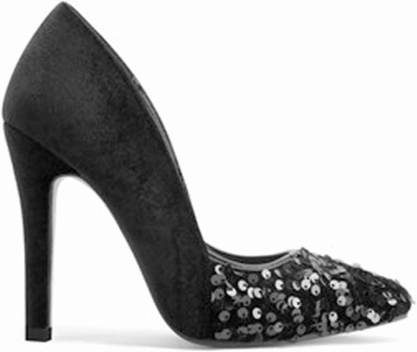 High Heel Sequin Pumps for Women Closed Pointed Toe Sexy Stilettos Slip-On Suede Velvet Dress Shoes Party Wedding Prom Club Night Evening
