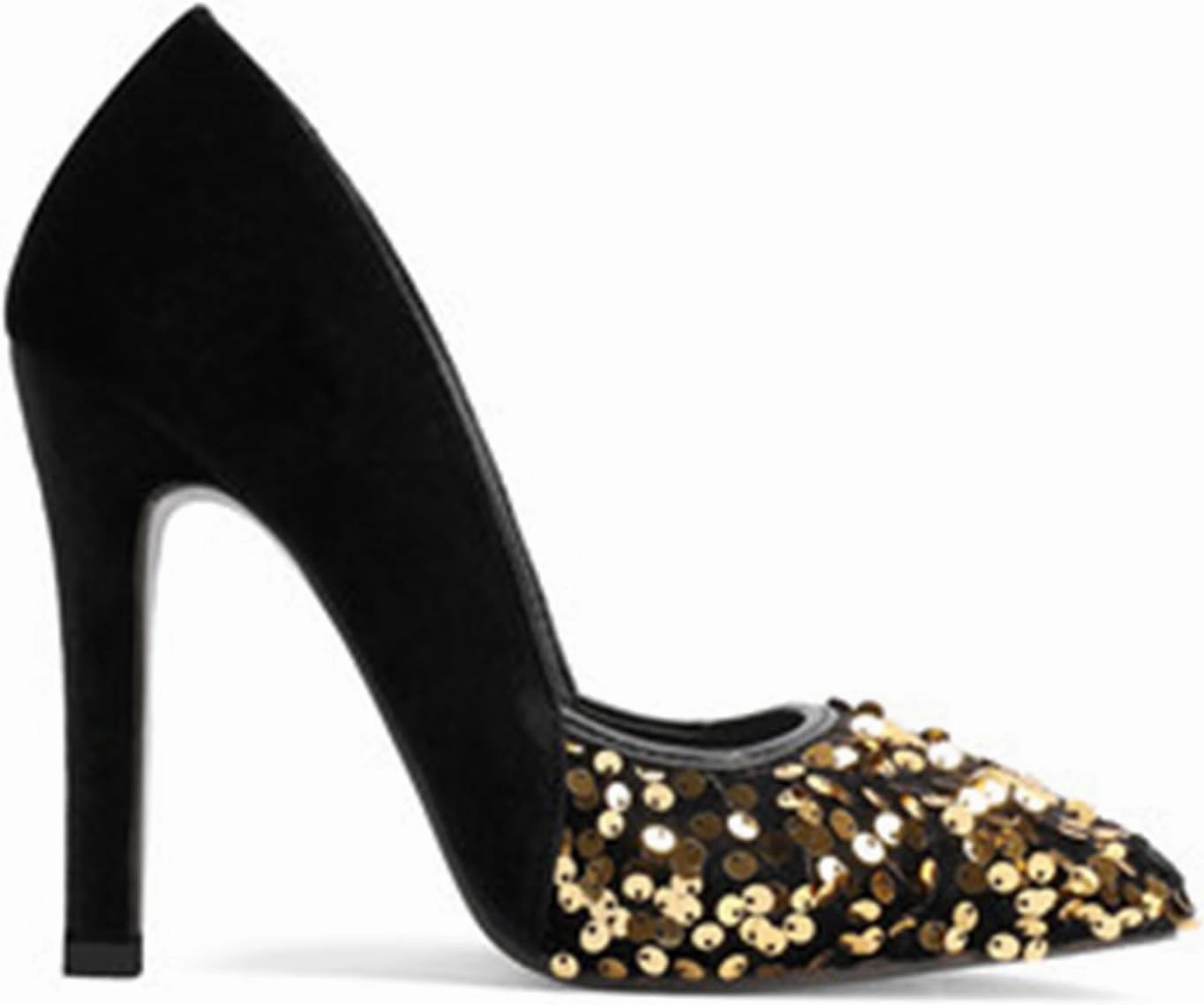 High Heel Sequin Pumps for Women Closed Pointed Toe Sexy Stilettos Slip-On Suede Velvet Dress Shoes Party Wedding Prom Club Night Evening
