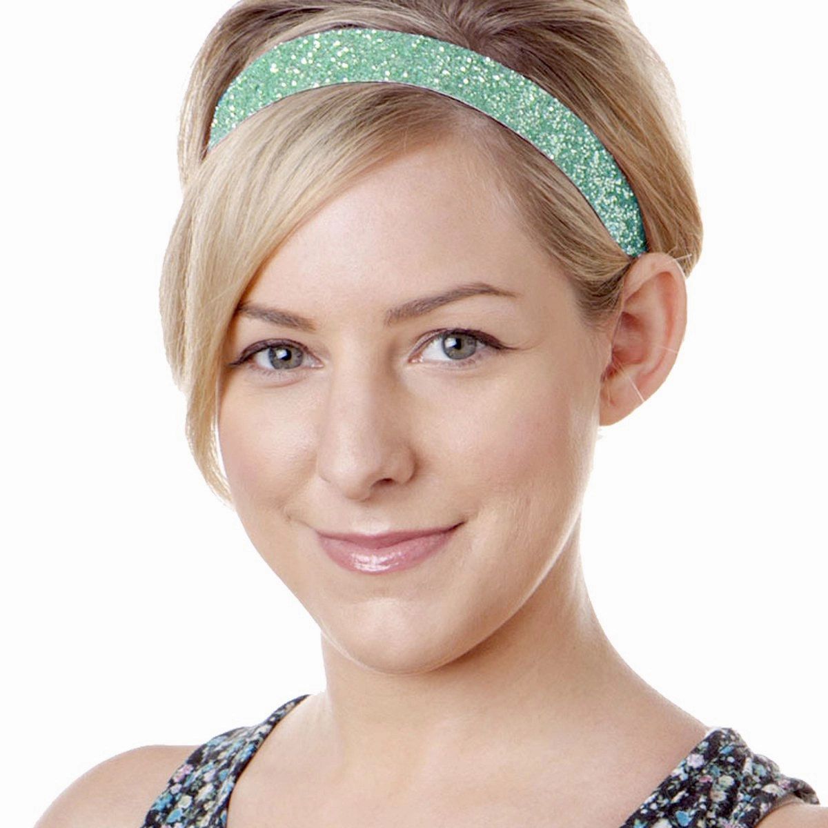 Hipsy Adjustable No Slip Wide Bling Glitter Headband 3-packs for Women Girls & Teens (Seafoam/Gunmetal/Light Pink)