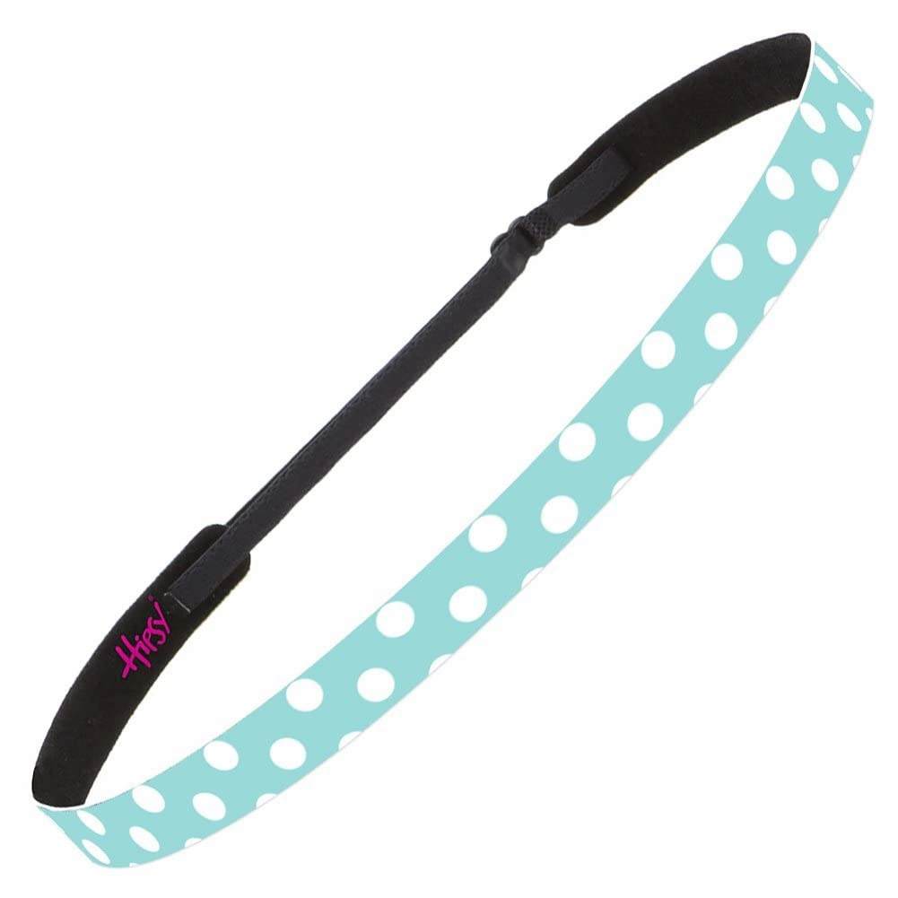 Hipsy Adjustable Non Slip Skinny Fashion Printed Sports Headbands 3-pack (Polka Dot Light Pink/Seafoam/Light Purple)