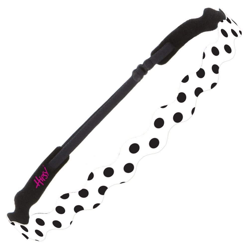 Hipsy Adjustable Non Slip Wave Fashion Printed Sports Headbands for Women 3-pack (Polka Dot Hot Pink/White/Teal)