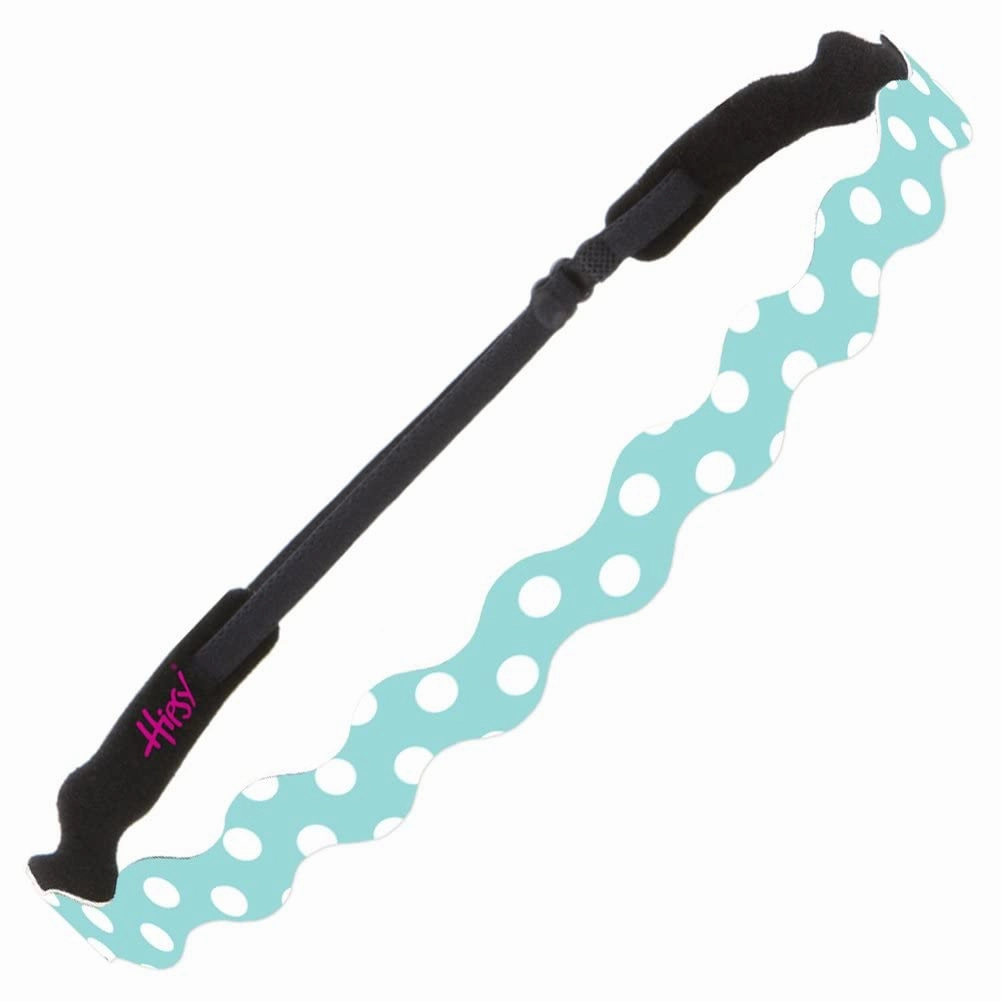 Hipsy Adjustable Non Slip Wave Fashion Printed Sports Headbands for Women 3-pack (Polka Dot Light Pink/Seafoam/Light Purple)