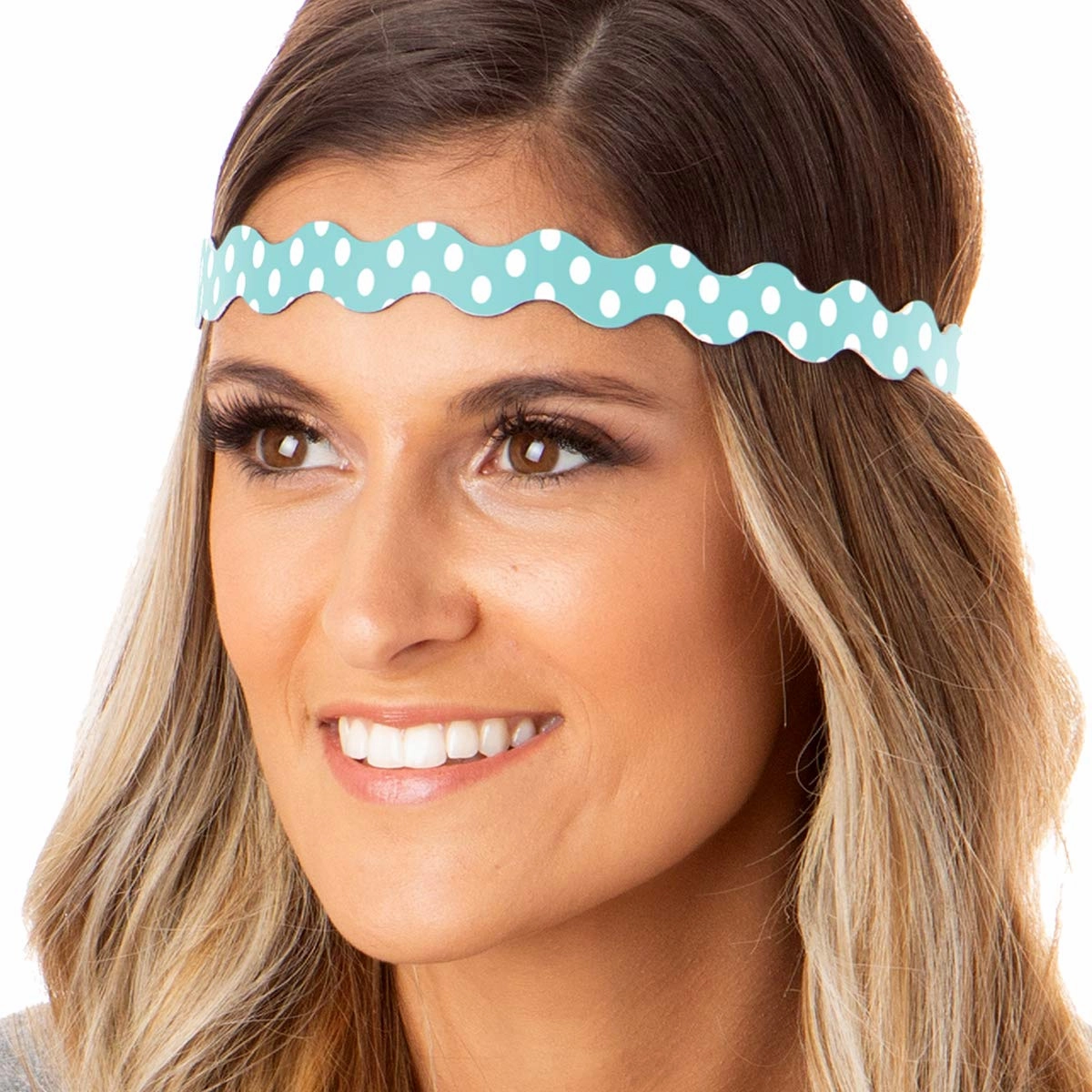 Hipsy Adjustable Non Slip Wave Fashion Printed Sports Headbands for Women 3-pack (Polka Dot Light Pink/Seafoam/Light Purple)