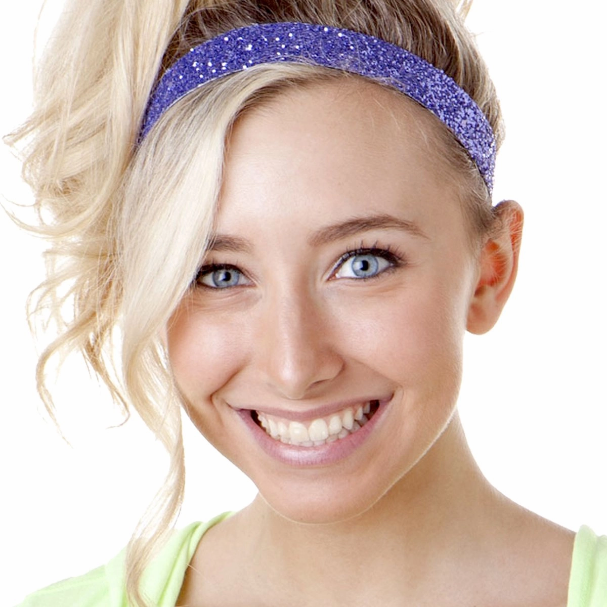 Hipsy Adjustable Non Slip Wide Bling Glitter Headbands for Women Girls & Teens 4-Pack (Light Pink/Silver/Purple/Seafoam 4pk)