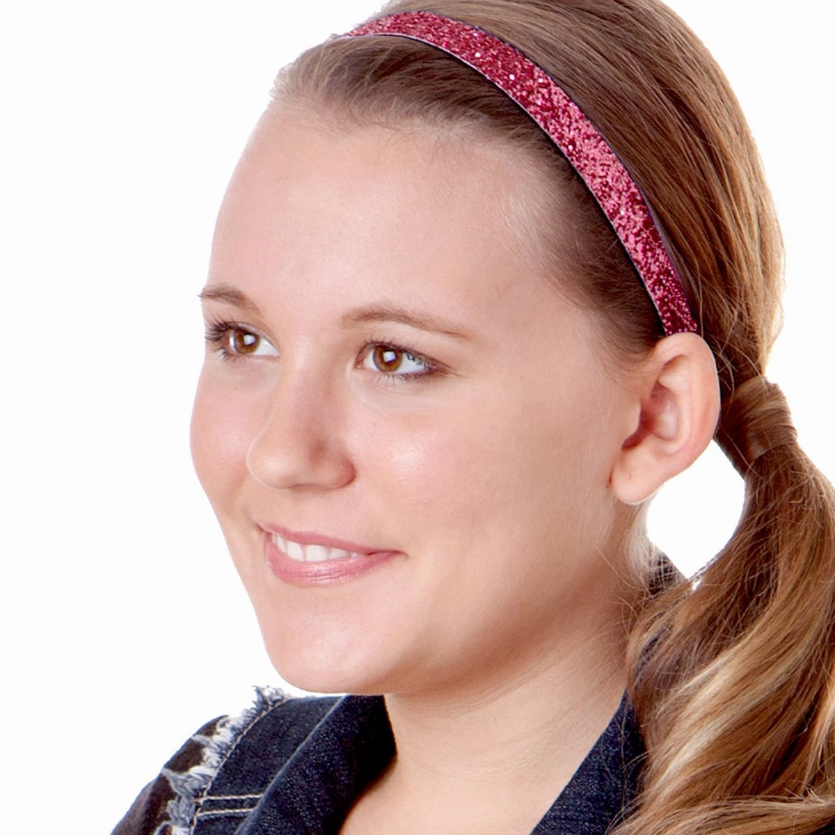 Hipsy PLUS Size, Adjustable No Slip Sparkly Bling Glitter Skinny 5pk Headbands for Women Girls & Teens (Skinny Navy/Rose Gold/Black/Pink Rose/Gunmetal)