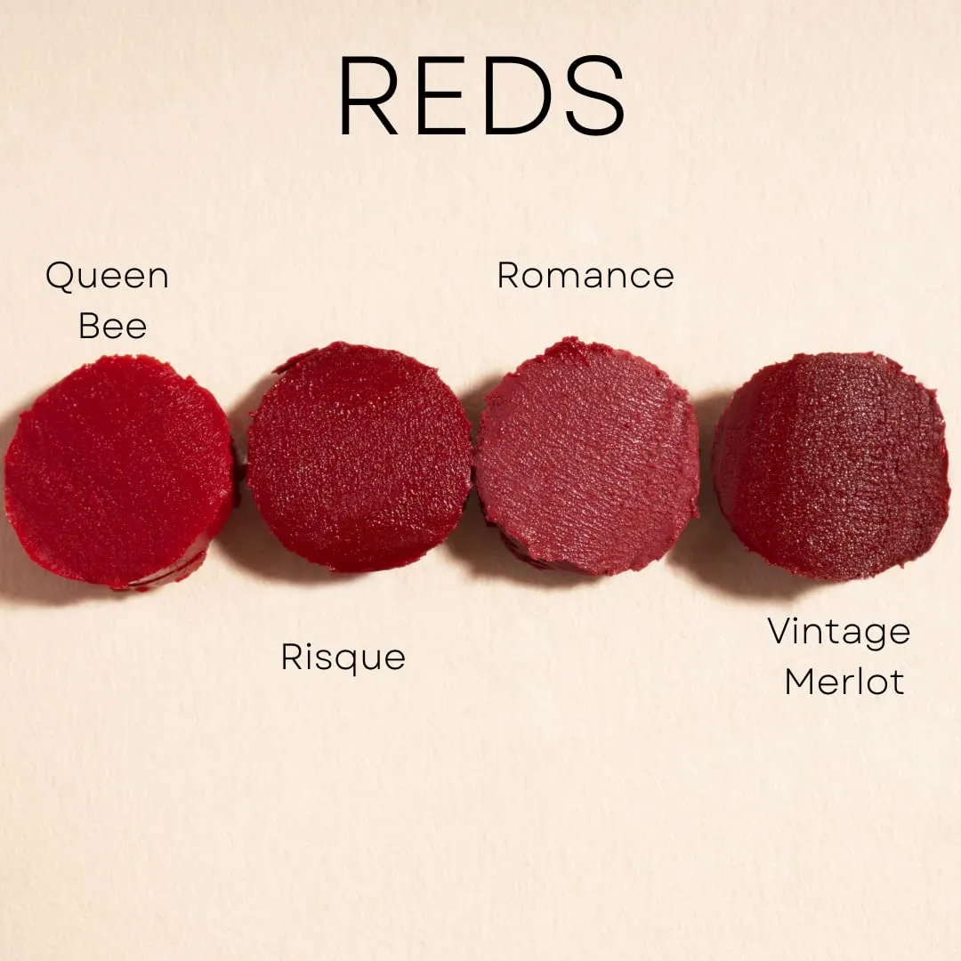 Honeybee Gardens Truly Natural Long Lasting Lipstick, Queen Bee Lipstick, Signature Red, Naturally Hydrating & Nourishing, Vegan, Gluten-Free & Cruelty-Free, 0.13 oz / 3.8 g