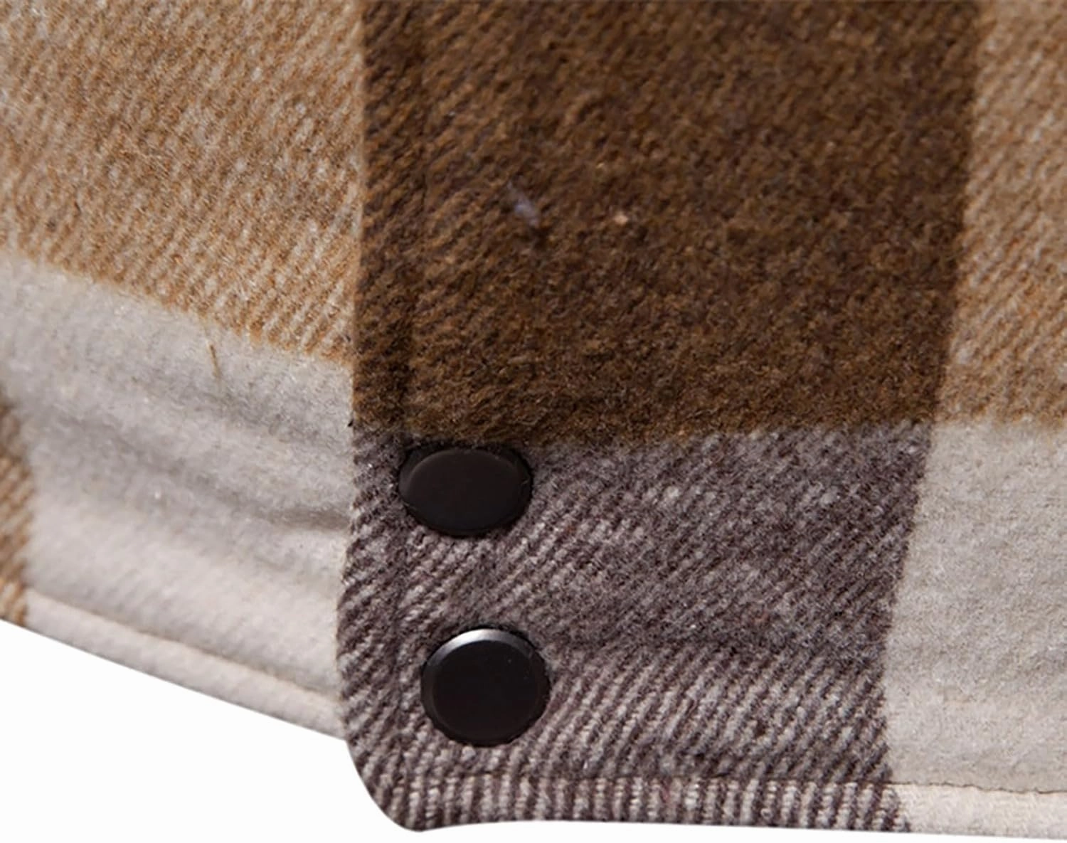 Hoodies for Men Winter Fashion Plaid Single Sided Velvet Pocket Hooded Buckle Composite Coat Jacket Thick Coat Men