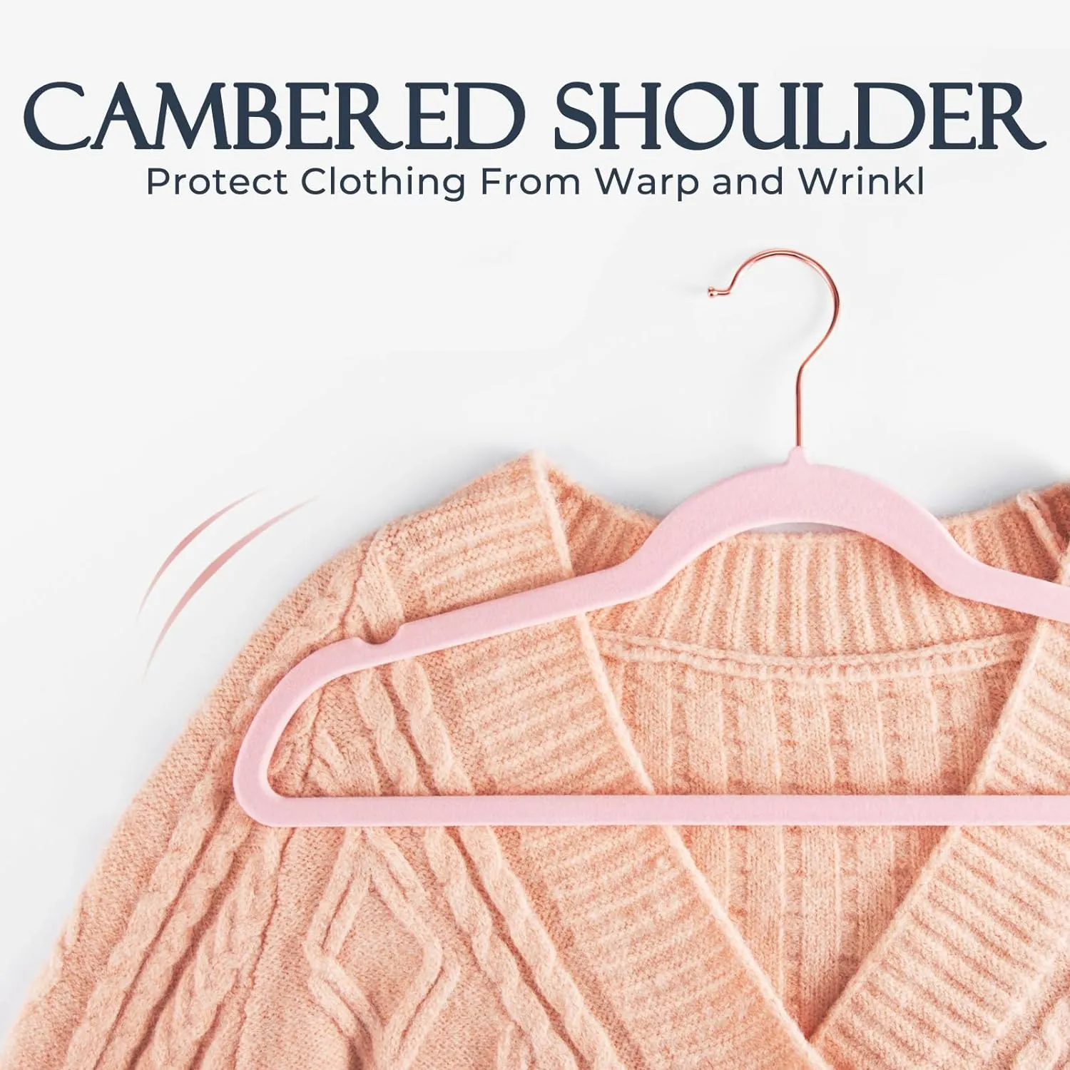 HOUSE DAY Pink Velvet Hangers 60 Pack, Premium Non-Slip Felt Clothes, Sturdy Heavy Duty Coat, Durable Hangers for Suits, Space Saving with No Hanger Mark, 360° Swivel Rotating Rose Gold Hook