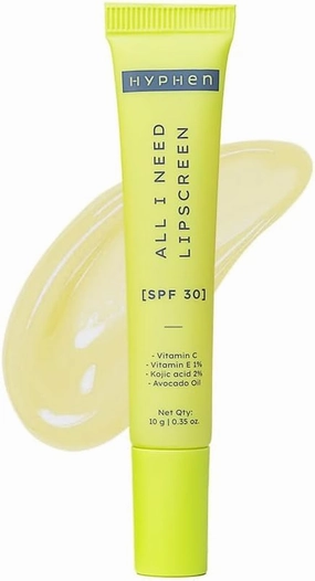 Hy.ph.en All I Need Lipscreen with SPF 30 & 2% Kojic Acid - Moisturizing, Sun Protection | Hyphen | Smooth Lips, Tan Removal for Women and Men | Lip Balm SPF | Chapped Dry Lips | Peptide- 10 gm