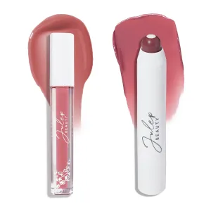 Hydrating Lips Duo: Julep It's Balm Tinted Lip Balm in Rich Plum   So Plush Plumping Lip Gloss in Vibes - Hydrating, Glossy, and Vegan Lip Colors