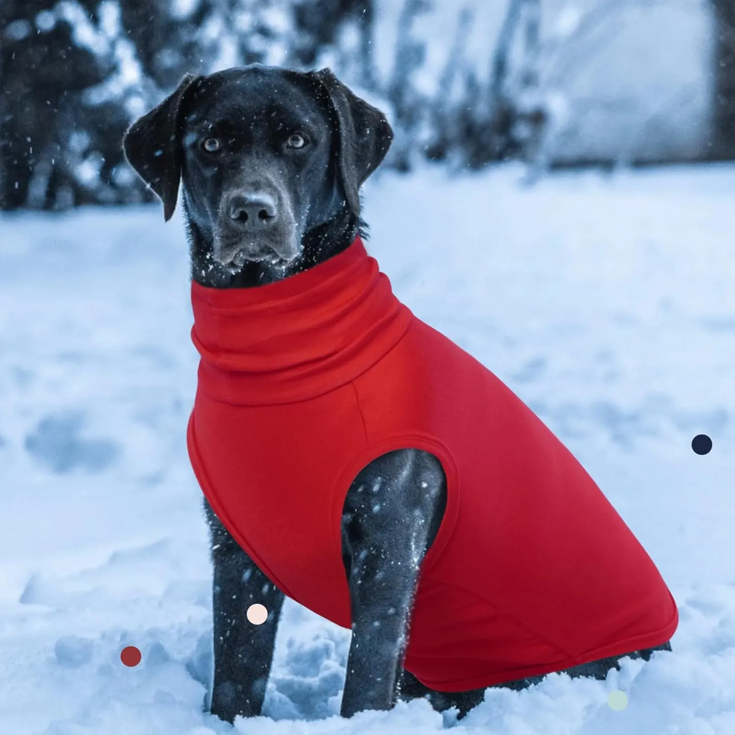 IECOii 4XL Dog Sweater - Stretch Fleece Vest for Big Dogs - Red, XXXX-Large, Warm Turtleneck Pullover for Christmas