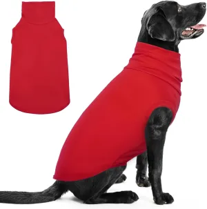 IECOii 4XL Dog Sweater - Stretch Fleece Vest for Big Dogs - Red, XXXX-Large, Warm Turtleneck Pullover for Christmas