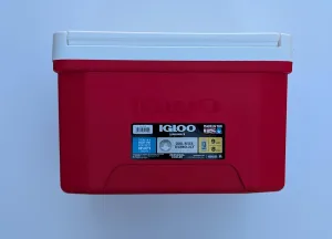 Igloos Laguna Small 9 QT Ice Chest Cooler, Fuchsia Burst, Hard Shell Portable Cooler Box, with Tray Lid and Cup Holders, Cool Riser Technology, Easy Clean, Travel, Beach, Camping (Red)