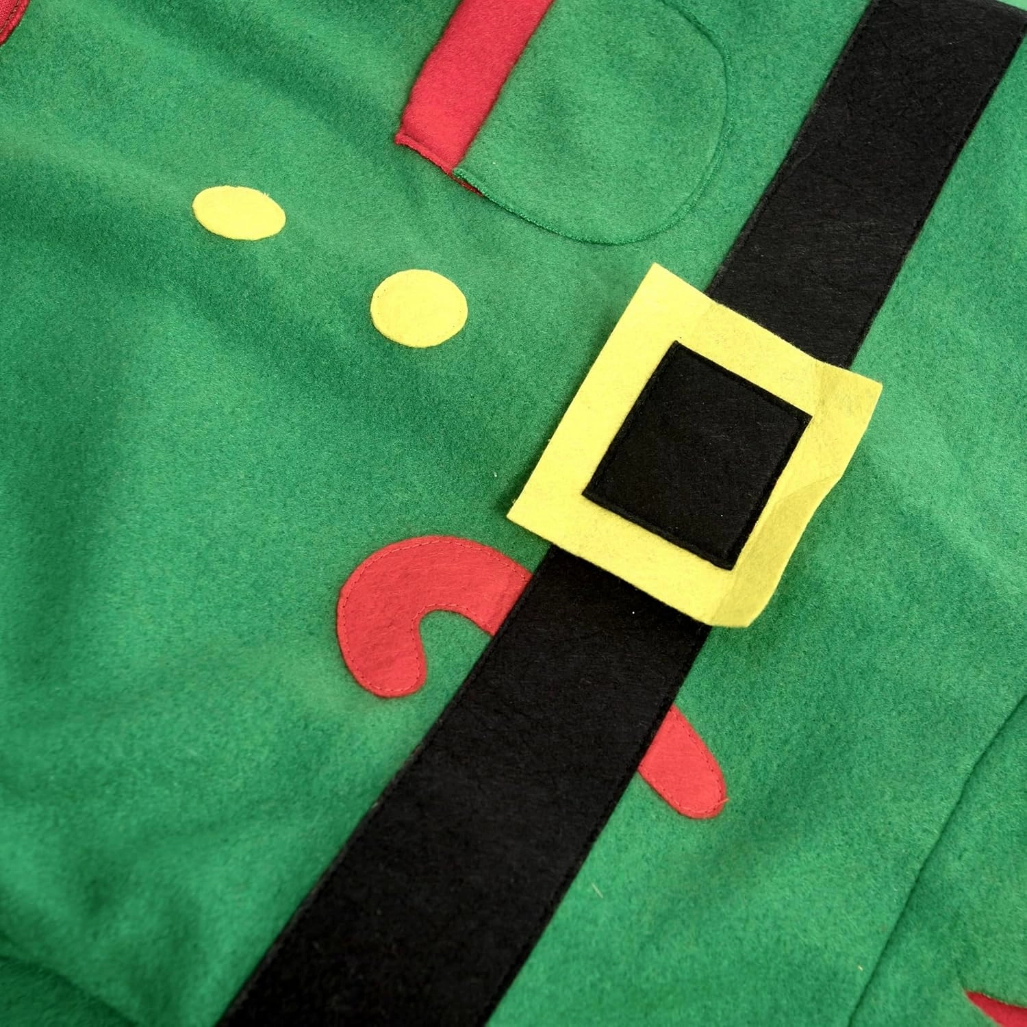 IKALI Kids Christmas Santa Elf Costume, Xmas Jumpsuit with Hat Fancy Dress Outfit for Boys 3-10 Years