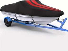 Indoor Boat Cover Fits11-13FT V-Hull, Runabout, Fishing Boat, Tri-Hull, Bass Boats, Stretch Satin Anti-Wrinkle No Faded UV Resistant Dust-Proof Protection with Storage Bag