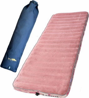 Inflatable Sleeping Pad with Pump Sack –Extra-Thick 4.75 Inch Air Mattress with Soft Cotton Top, Machine Washable, Family Lightweight 4-Season Pad for Camping & Traveling, Pink