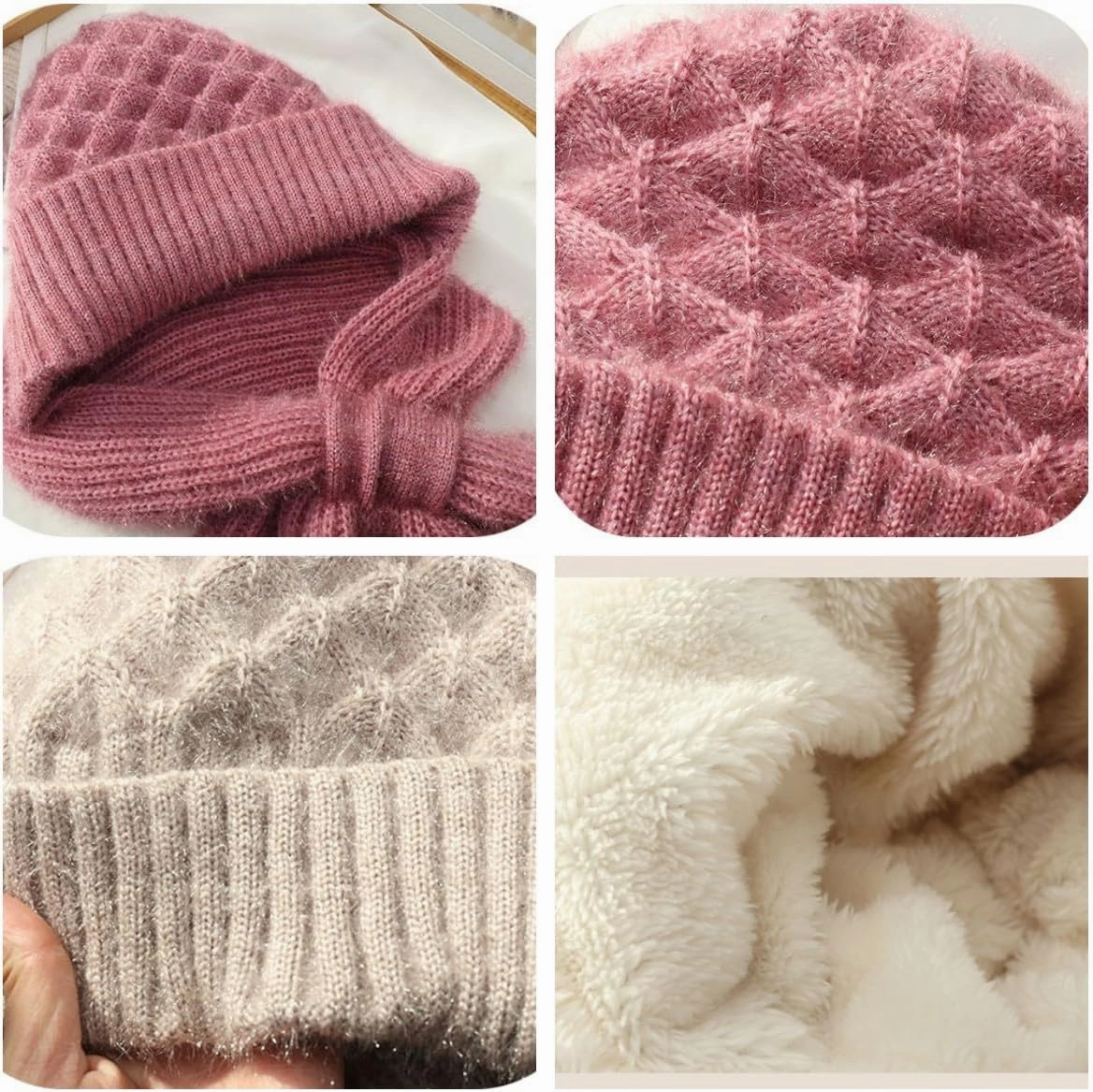 Integrated Ear Protection Windproof Cap Scarf, Winter Knitting Thick Hooded Scarf, 2 in 1 Mask Scarf Knitted Hat