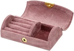 Jewellery Box Velvet Jewelry Box Earrings Bracelet Organizer Box Display Holder Accessory (Pink,One Size) (Pink One Size)