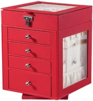 Jewelry Box Jewelry Box Rotatable Multilayer Storage Box Cosmetic Box Ring Earring Necklace Bracelet Watch Small Jewelry Storage Box 8.26 inches Jewelry Organizer