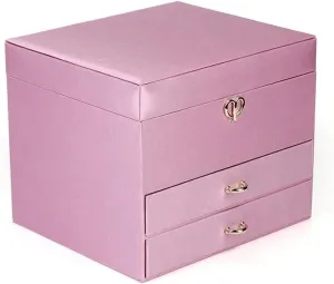 Jewelry Case Ring Box 3-Layer Silk Surface Velvet Jewelry Organizer Box Jewelry Display Storage Case Small 2 Watch Pillow Box. Jewelry Organizer (Color : Onecolor, Size : 23x20x19cm)