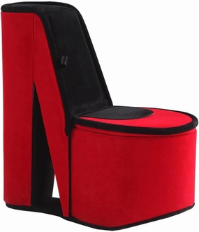 Jewelry Box Double Layer with Lid 9" Tall Display Red Velvet with Hooks High Heel Shoe Design Suitable for Small Jewelry Such As Rings and Earrings
