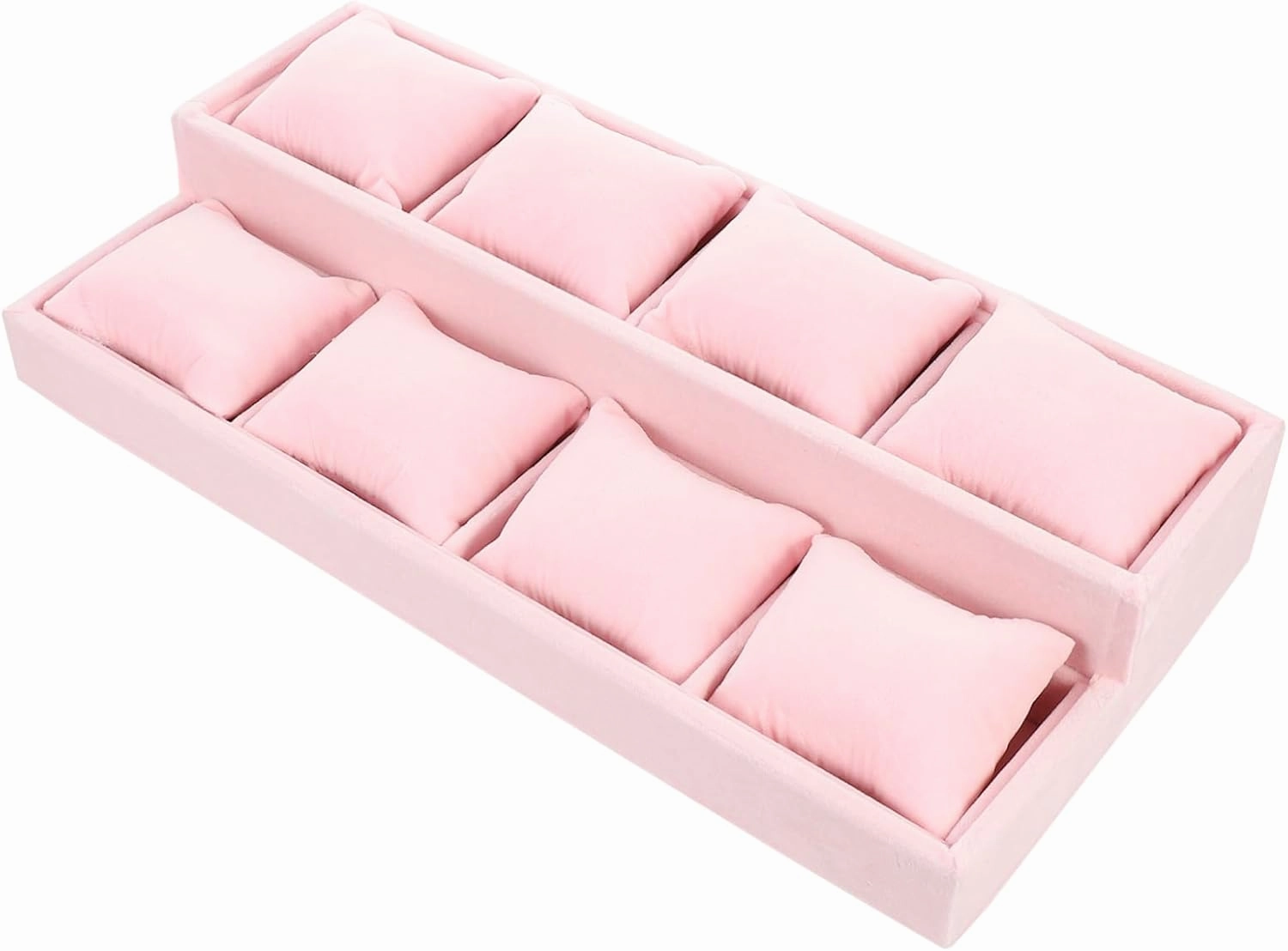 Jewelry Display Case Pillow Watch Bracelet Tray Velvet Jewelry Storage Pink
