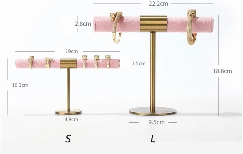 Jewelry Stand Organizer Pink/green Ring Holder Bracelet String Display Rack Jewelry Storage Rack Metal Stand Jewelry Display Holder (Green M)