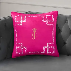 Juicy Couture Decorative Accent Throw-Pillows, 20"x20", Lattice Hot Pink