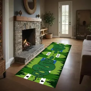 Jungle Snake Hallway Runner Rugs 2x7ft Forest Snake Design Non Slip Runner Rug Washable Ultra Thin Green Floor Carpet for Corridor Bedroom Bedside Runner Rug