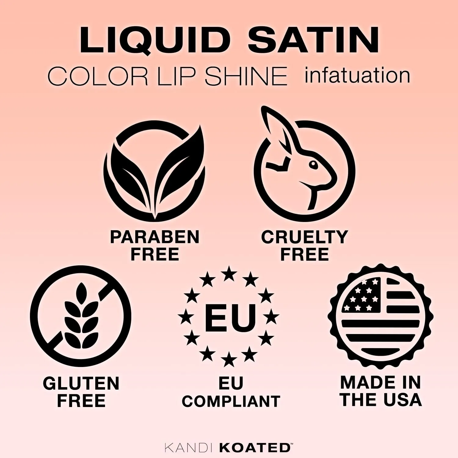 Kandi Koated Liquid Satin [Infatuation] Liquid Lip Color with High-Shine Finish | Rich Colors, Moisturizing Lip Shine, Paraben-Free, Cruelty-Free | Beauty & Makeup
