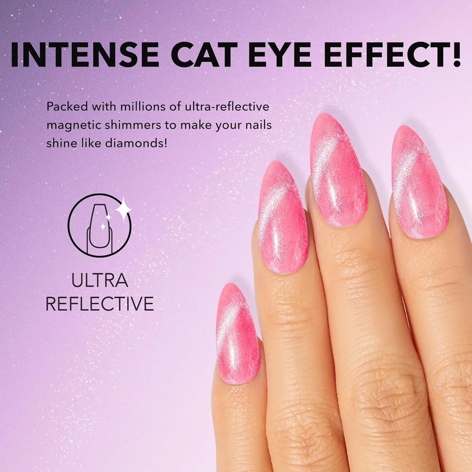 KIARA SKY Gel Polish MagneticFX Magnetic Cat Eye Effect Soak Off 0.5 fl oz, Pink Luster (hot pink)