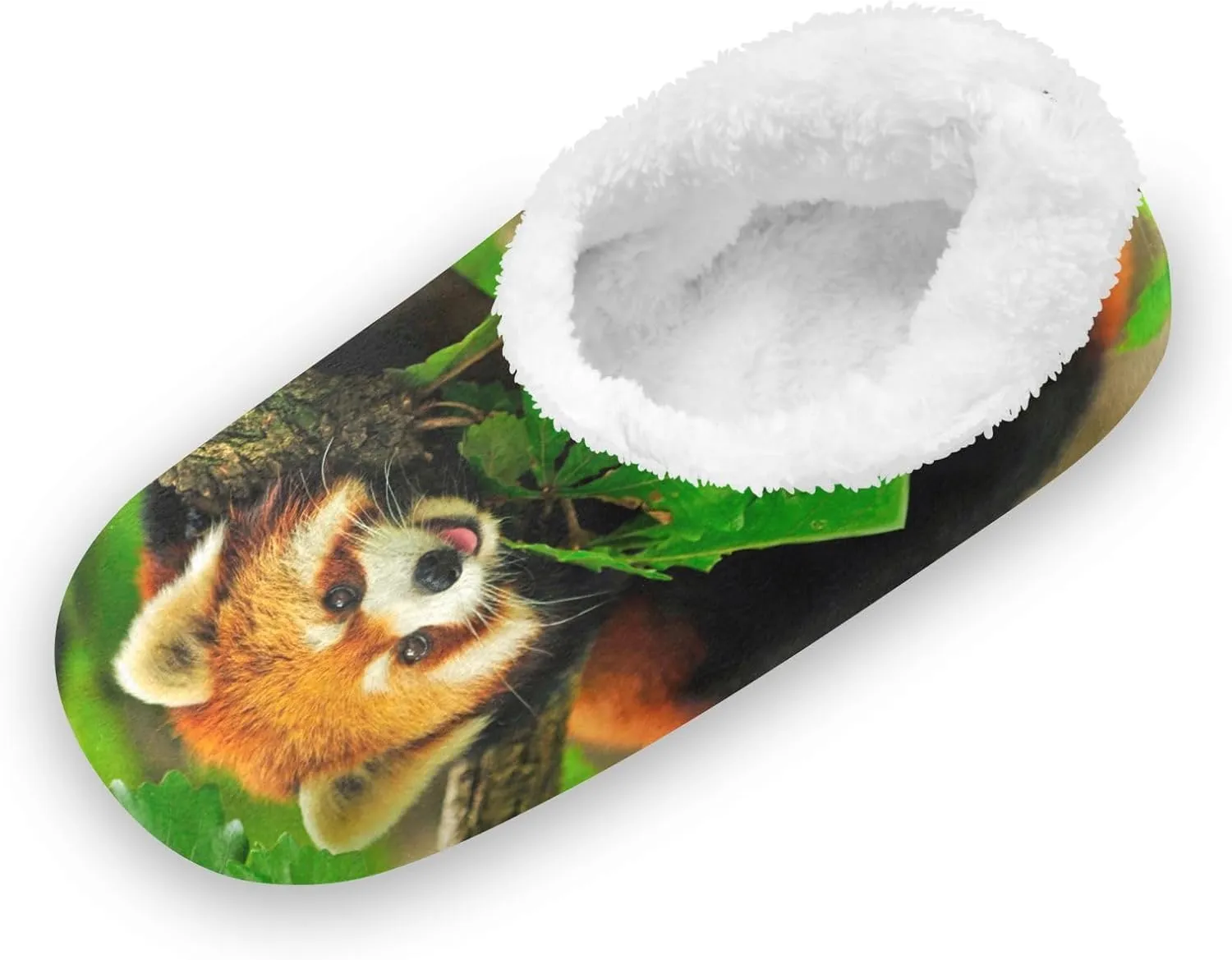 Kids Winter Slippers Lovely Red Panda Bears Warm Soft Non Slip House Slippers for Boys Girls Indoor