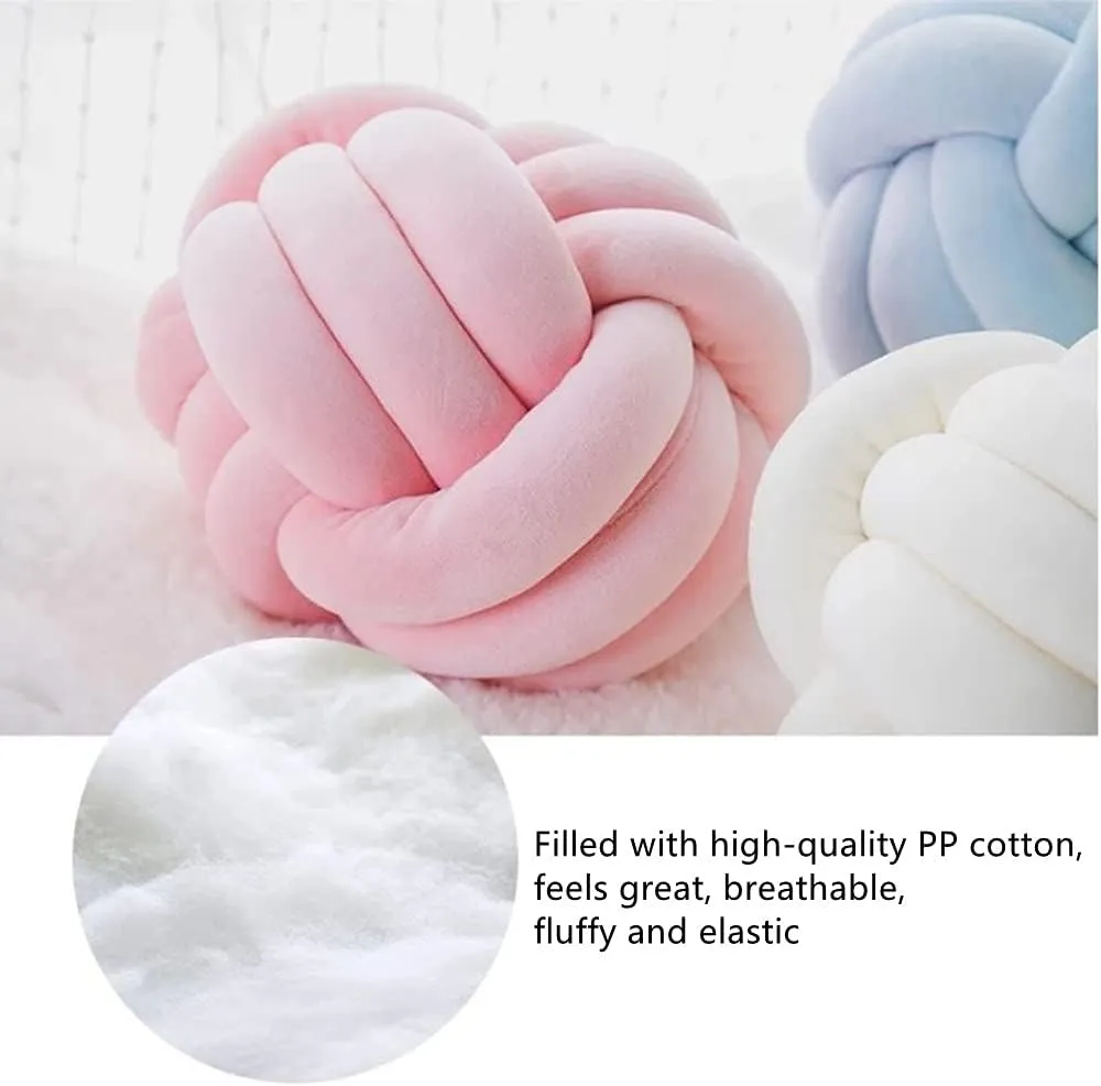 Knot Pillow Ball Round Cushion Pillows, Children Room Decoration Plush Toys Calming Stress Relief Toy (Dark Gray,11in/28cm)