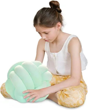 Knot Pillow Ball Round Cushion Pillows, Children Room Decoration Plush Toys Calming Stress Relief Toy (Mint,11in/28cm)