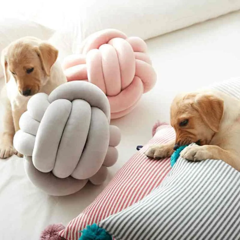 Knot Pillow Ball Round Cushion Pillows, Children Room Decoration Plush Toys Calming Stress Relief Toy (Mint,11in/28cm)