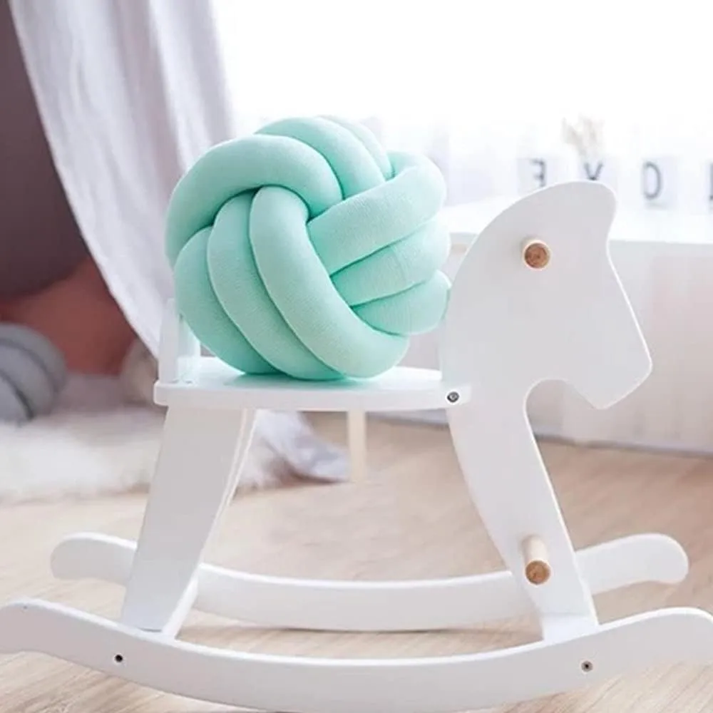 Knot Pillow Ball Round Cushion Pillows, Children Room Decoration Plush Toys Calming Stress Relief Toy (Mint,11in/28cm)